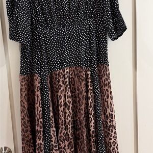 RIXO polka dot and animal print dress- as seen on Sofia Richie